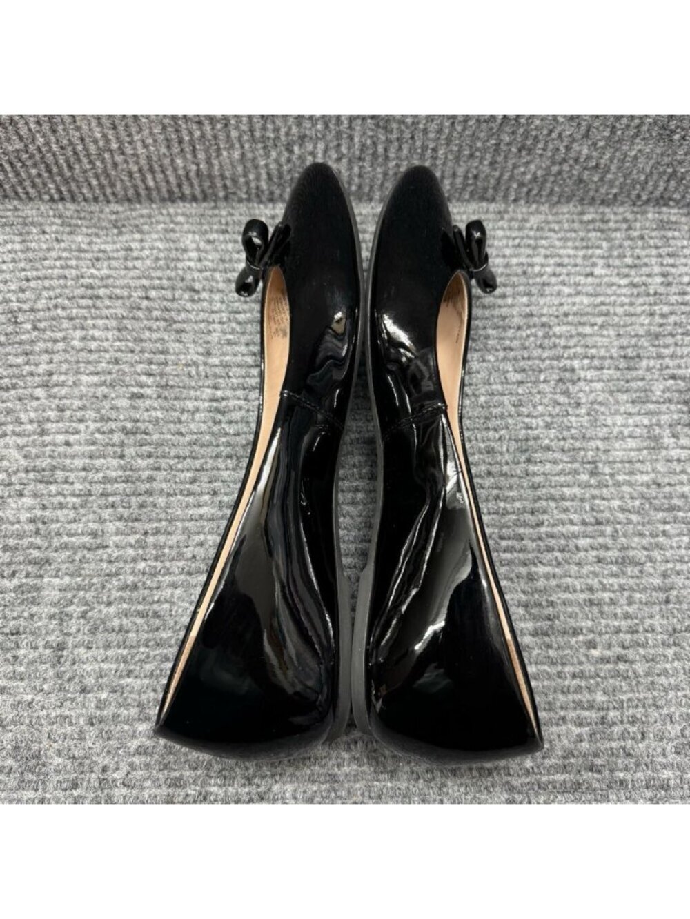 Kate Spade Kiersten Bow Ballet Flats Womens 9.5 Black Patent Leather Shoes - Picture 7 of 12